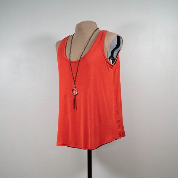 LOFT Petite Orange Mixed Media Tank - Picture 4 of 11